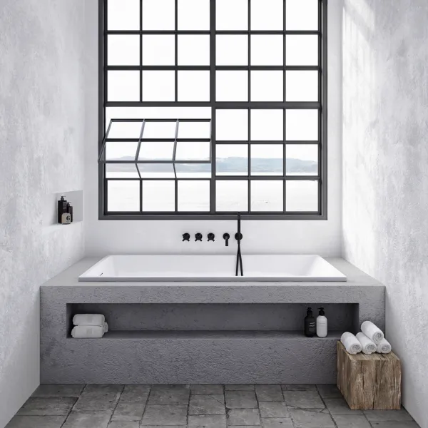 Pulcher Norma 1700 - Innebygget badekar 170x80 cm, Blank Hvit