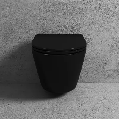 Nomi PN2-18 - Toilet 49 cm, Matsort, Rimless + EasyClean Coat