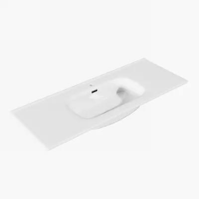 ArkiLife®Cobus ACC120-CB - 121x46,5 Slim-Edge, Hvid porcelænsvask