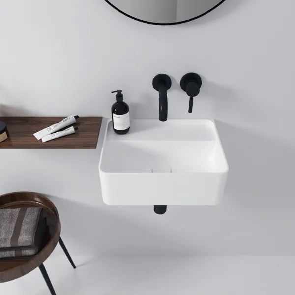 Coco 40 - Håndvask 40x30 cm, Mathvid SolidTec®