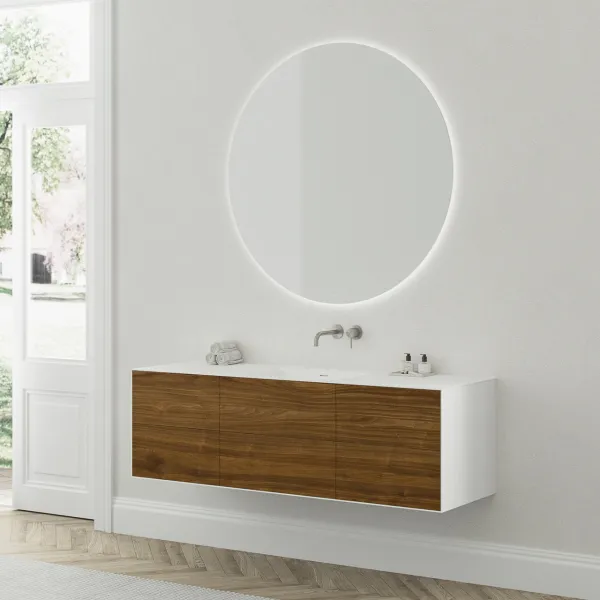 Copenhagen Chic 160 - MKII, Glacier White Corian® m/American Walnut