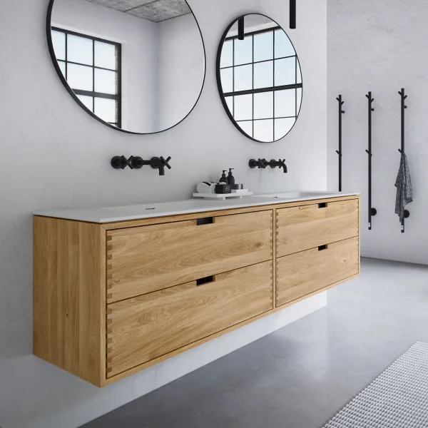 CPH Tapwork Soft 180D - Snekkermøbler i Natural Oak inkl. Mathvid SolidTec vask