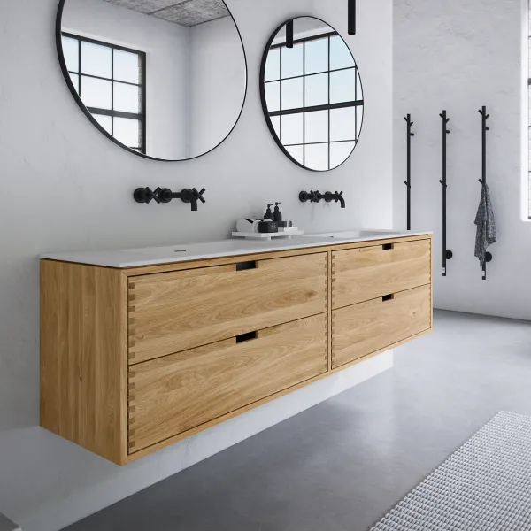 CPH Tapwork Soho 180D - Snekkermøbler i Natural Oak inkl. Mathvid SolidTec vask