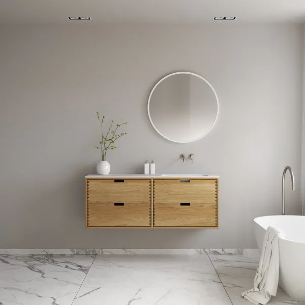 CPH Tapwork Soft 140R - MKII, Snedkermøbel i Natur Eg inkl. Mathvid SolidTec vask
