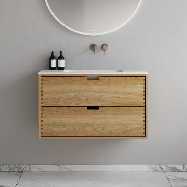 CPH Tapwork Soft 90 - MKII, Snedkermøbel i Natur Eg inkl. Mathvid SolidTec vask