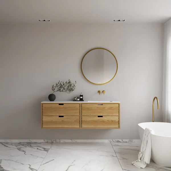 CPH Tapwork Soho 160R - MKII, Snedkermøbel i Natur Eg inkl. Mathvid SolidTec vask