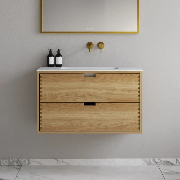 CPH Tapwork Soho 90 - MKII, Fingertappet Snedkermøbel i Natur Eg inkl. Mathvid SolidTec® Vask