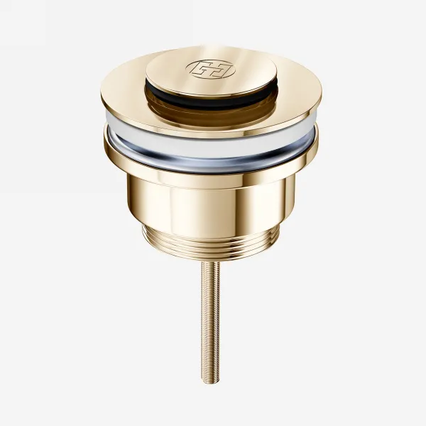Hassel&Teudt HBV01 - Universal push-open bundventil, Poleret Messing Natur