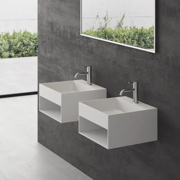 Boxo 45L - 45x40 Håndvask med opbevaring,  Mathvid SolidTec®