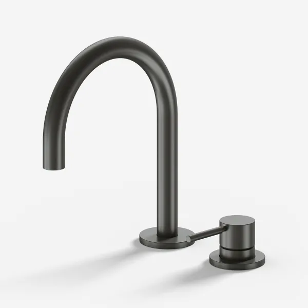 Semplice SHV505 S01 - Håndvaskblander med fast tud, PVD Matt Gun Metal