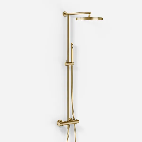 Semplice SRL10 S02 - Termostatsæt, XL Rain DeLux Ø28 m/EasyClean, PVD Børstet Messing