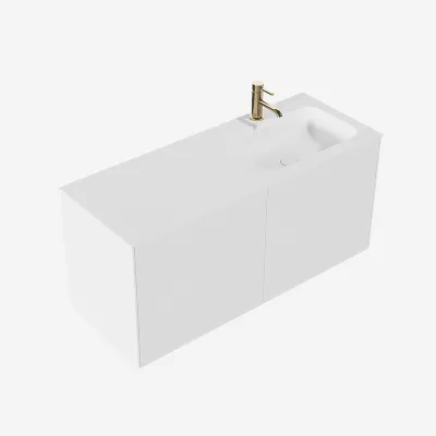 Pulcher Mood 120R Soft - Badmøbel 120x46 cm, Mathvid  m/ SolidTec® vask