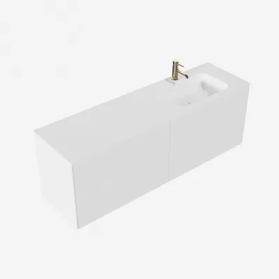 Pulcher Mood 160R Soft - Badmøbel 160x46 cm, Mathvid m/ SolidTec® vask