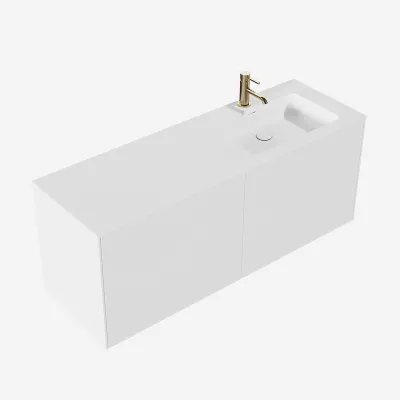 Pulcher Mood 140R Soho - Badmøbel 140x46 cm, Mathvid m/ SolidTec® vask