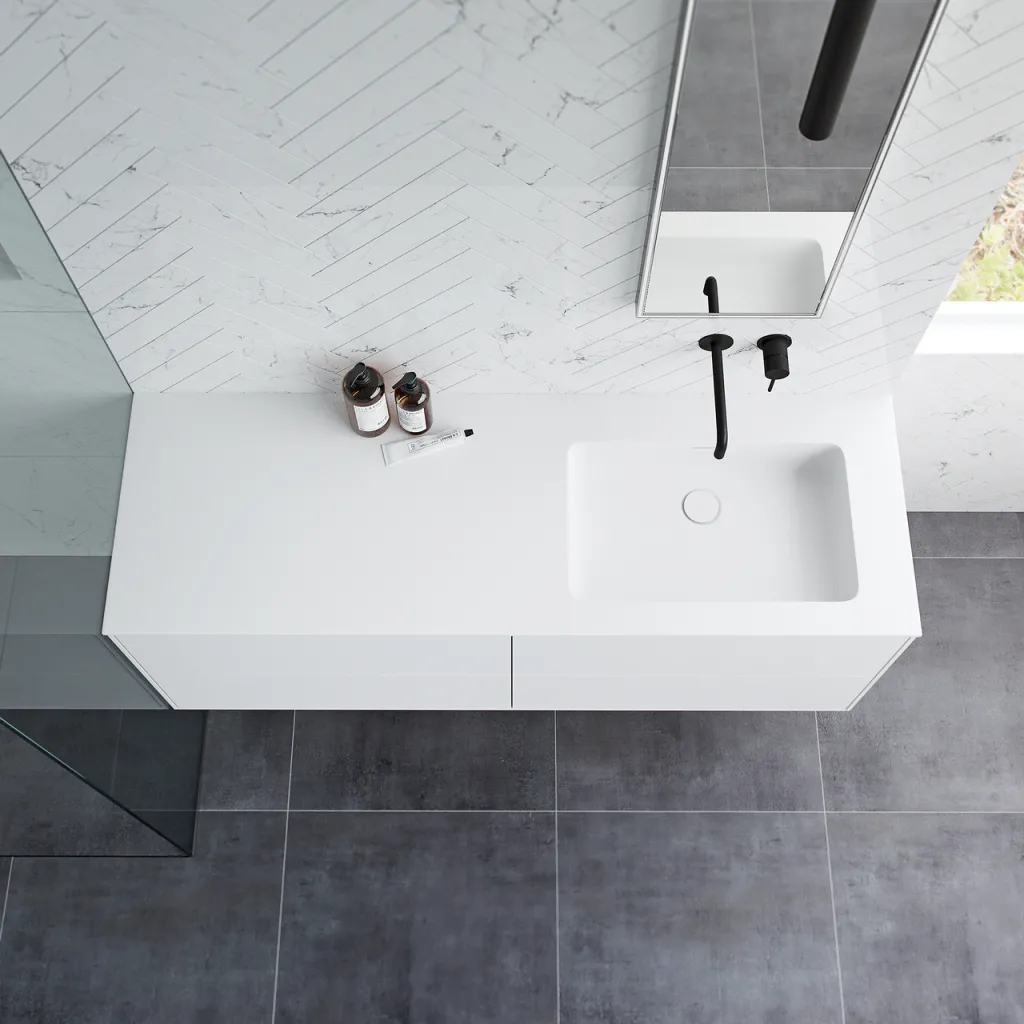 Pulcher Mood 140R Soho - Badmøbel 140x46 cm, Mathvid m/ SolidTec® vask