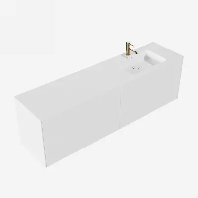 Pulcher Mood 180R Soho - Badmøbel 180x46 cm, Mathvid m/ SolidTec® vask