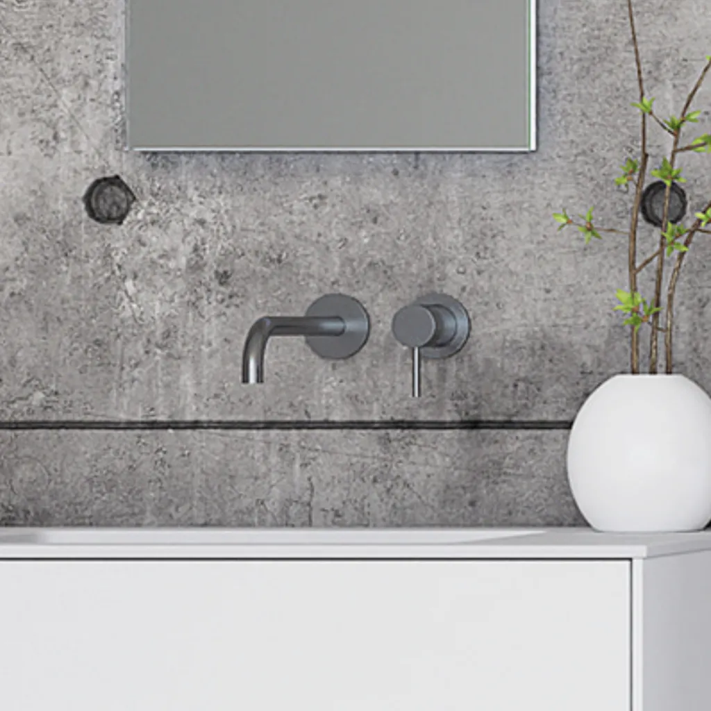 Semplice SHV502 - 1-grebs Håndvask armatur, 22 cm. tud, PVD Børstet Stål