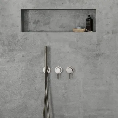 Semplice SBR801 S02 - XXL Rain DeLux Ø28 cm, PVD Børstet Stål