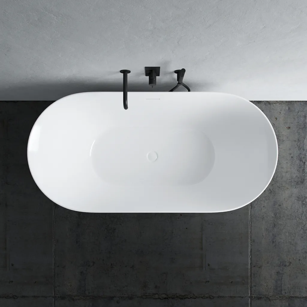 Coco 150 - Badekar 150x72 cm, Slim-Design, Glossy White