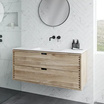 CPH Tapwork Soho 120 - Snedkermøbel i Natur Eg inkl. Mathvid SolidTec vask