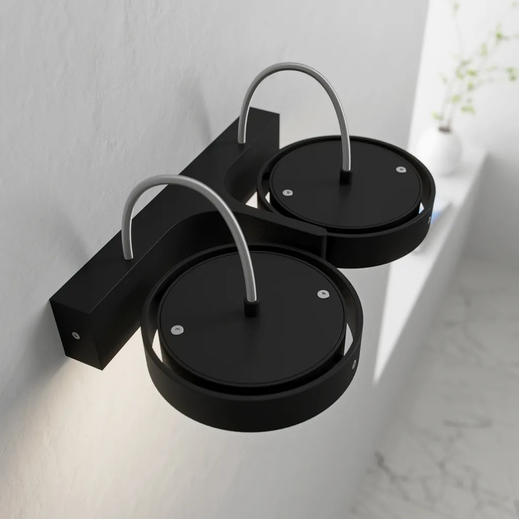 Big A02 - - Dobb. LED væglampe med kip, Matsort