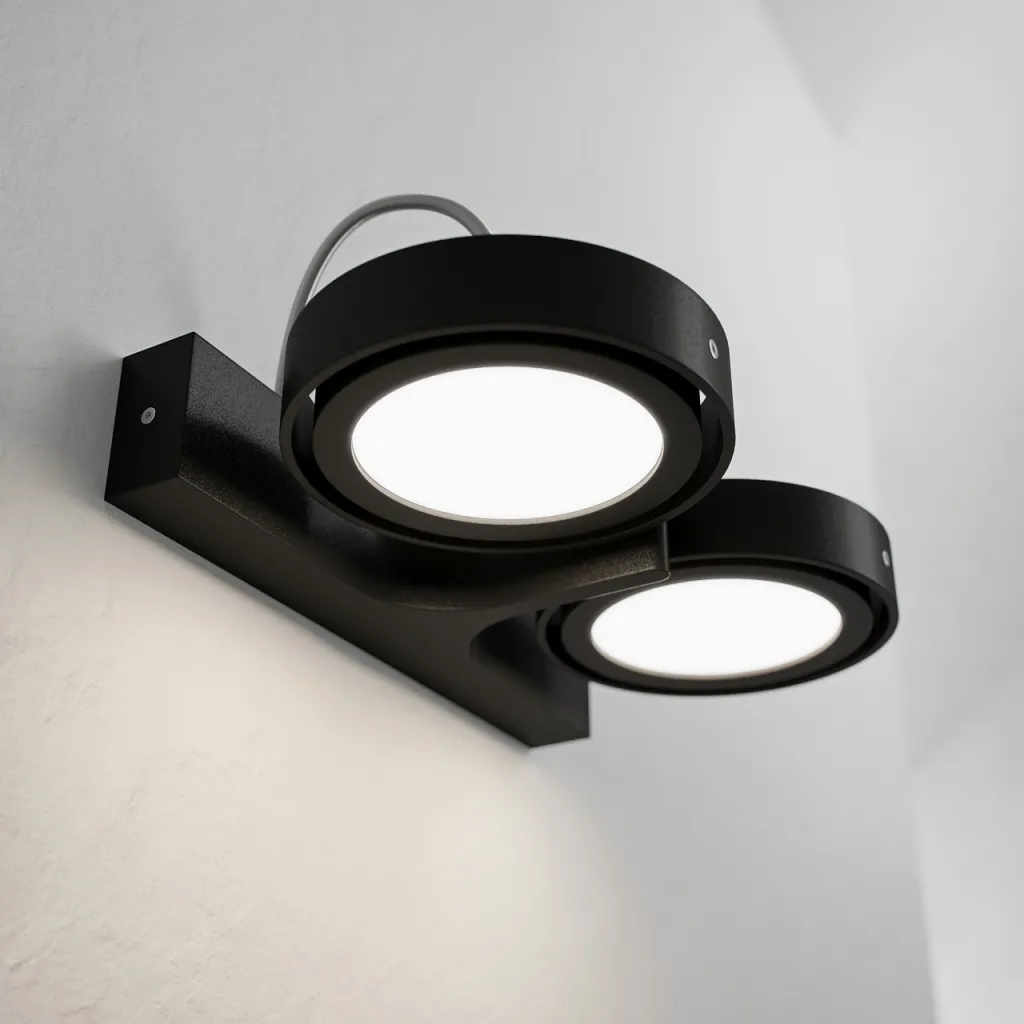 Big A02 - - Dobb. LED væglampe med kip, Matsort