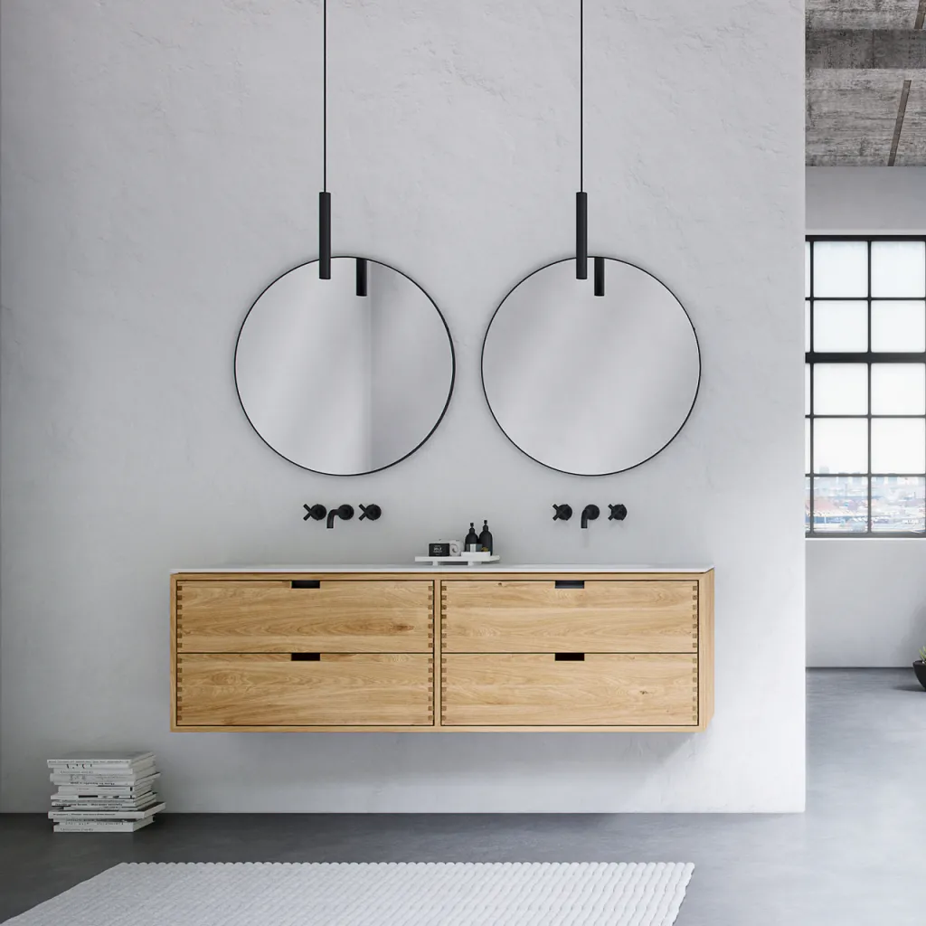 CPH Tapwork Soho 180D - Snedkermøbel i Natur Eg inkl. Mathvid SolidTec vask