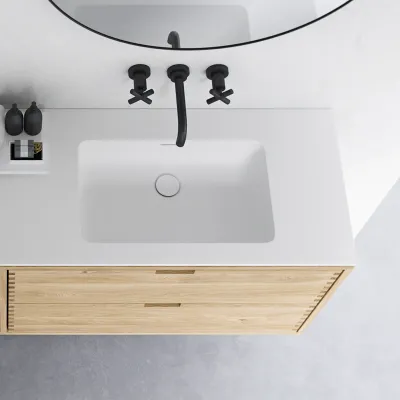 CPH Tapwork Soho 180D - Snedkermøbel i Natur Eg inkl. Mathvid SolidTec vask