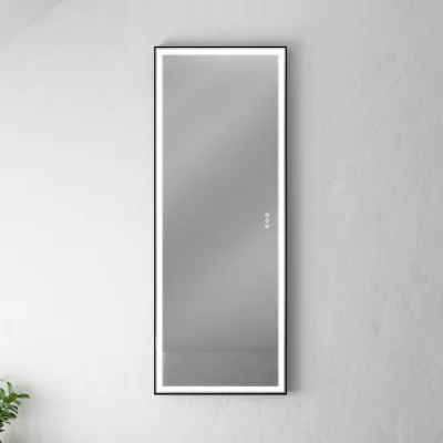 Pulcher® Soho Mirror PSM-1453 - 140x53,5 cm., spejl m/lys og lysstyring, Matsort ramme