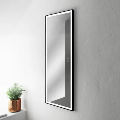 Pulcher® Soho Mirror PSM-1453 - 140x53,5 cm., spejl m/lys og lysstyring, Matsort ramme