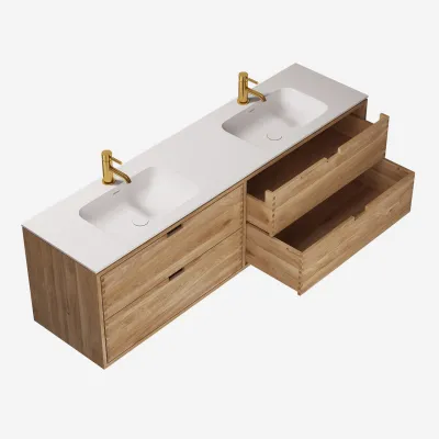 CPH Tapwork Soft 180D - Snedkermøbel i Natur Eg inkl. Mathvid SolidTec vask