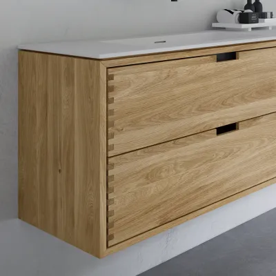CPH Tapwork Soft 180D - Snedkermøbel i Natur Eg inkl. Mathvid SolidTec vask