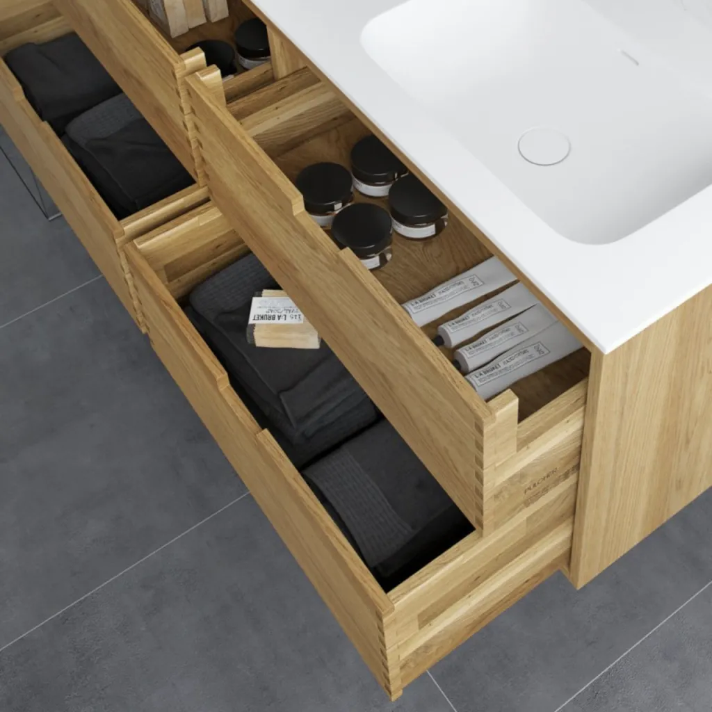 CPH Tapwork Soft 180R - Fingertappet Snedkermøbel i Natur Eg inkl. Mathvid SolidTec® Vask