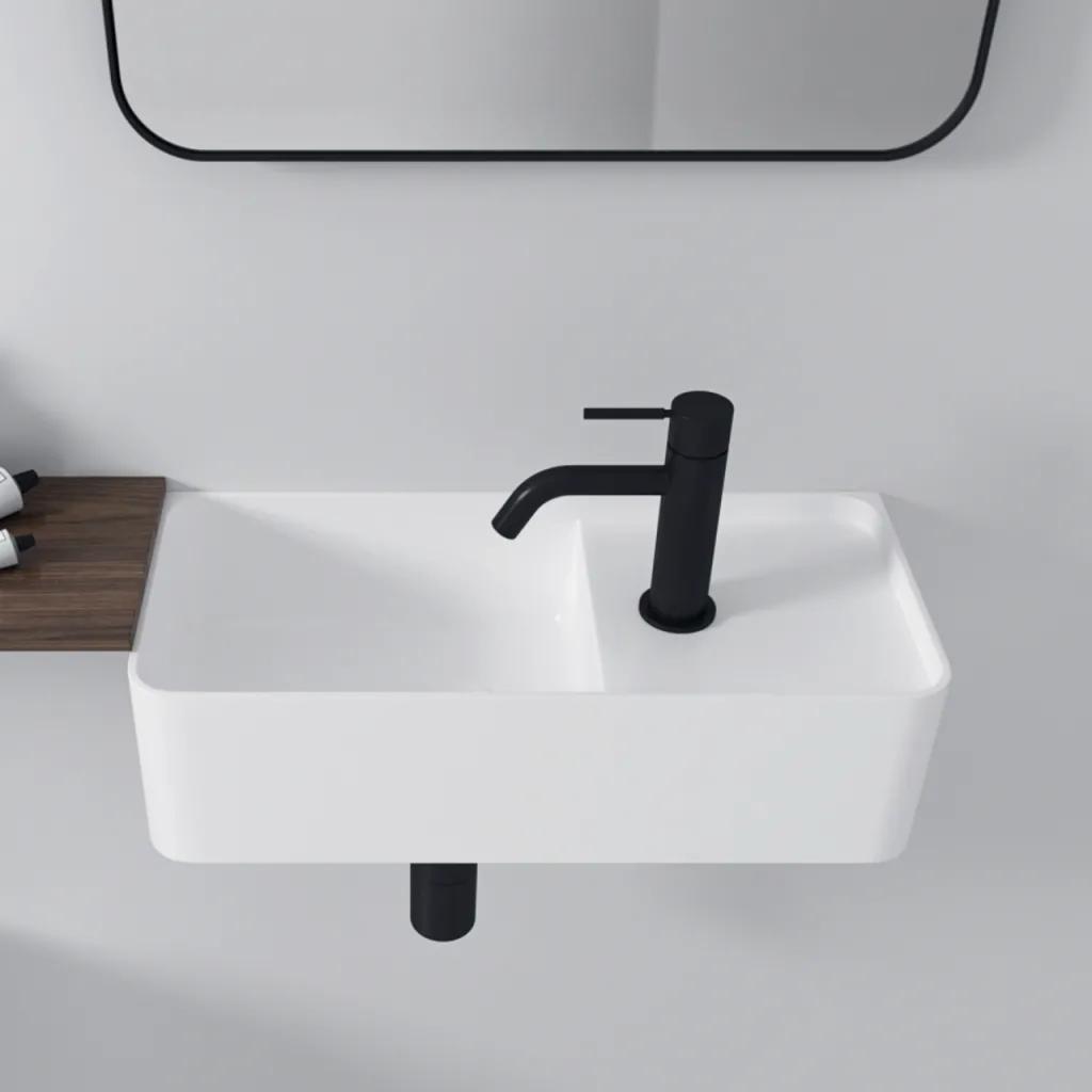 Coco 4L - 50x22,5 Vask til venstre, Mathvid SolidTec®