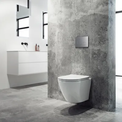 Nomi PN2-18 - Toilet 49 cm, Hvid, Rimless + EasyClean Coat
