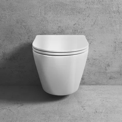 Nomi PN2-18 - Toilet 49 cm, Hvid, Rimless + EasyClean Coat