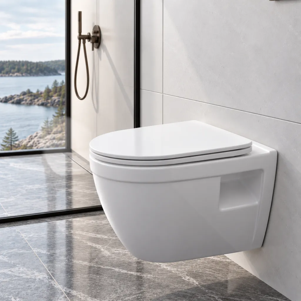 Stool AS1-18 - Toilet 52 cm, inkl. soft close sæde, Hvid, Rimless + EasyClean Coat