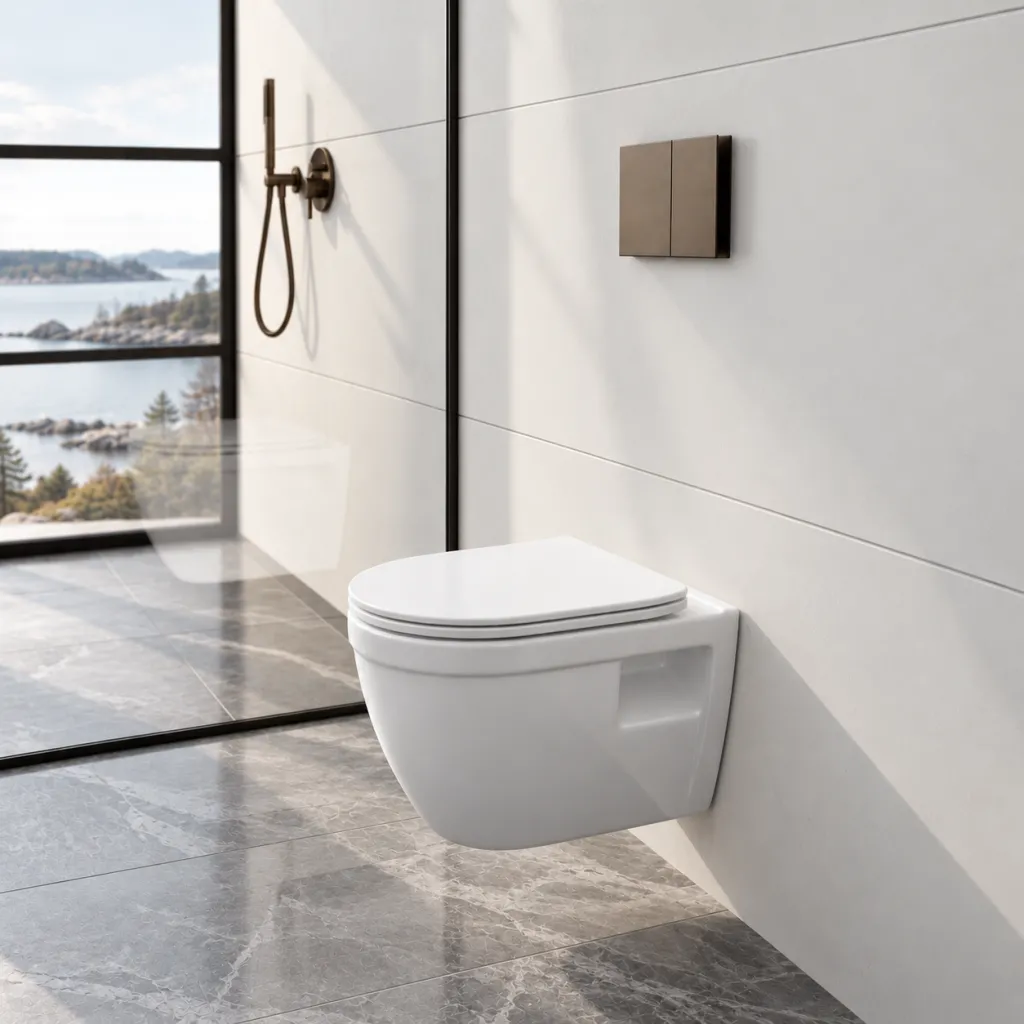 Stool AS1-18 - Toilet 52 cm, inkl. soft close sæde, Hvid, Rimless + EasyClean Coat