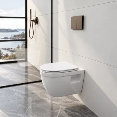 Stool AS1-18 - Toilet 52 cm, inkl. soft close sæde, Hvid, Rimless + EasyClean Coat