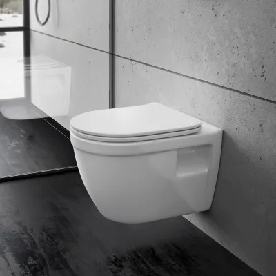 Stool AS1-18 - Toilet 52 cm, inkl. soft close sæde, Hvid, Rimless + EasyClean Coat