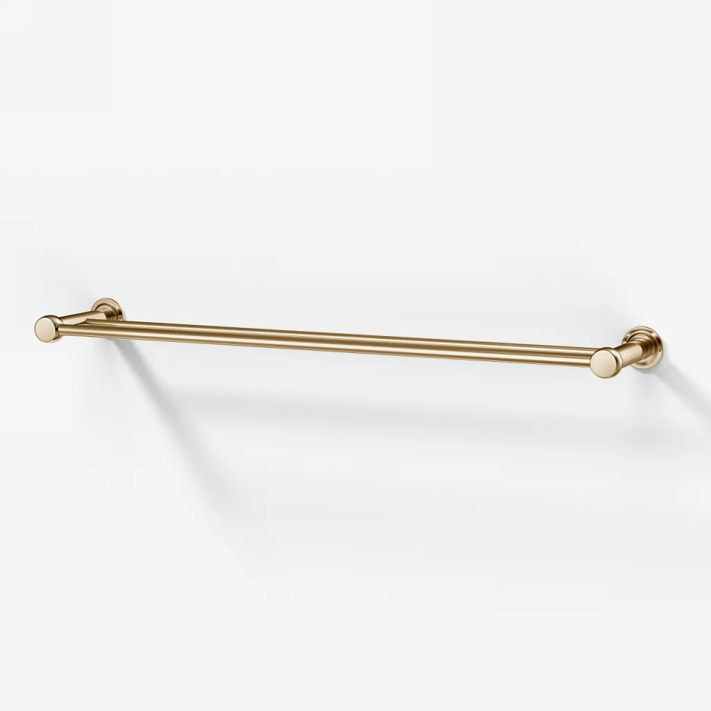 Hassel&Teudt H20-60 - Dobbelt Håndklædestang 60 cm, Poleret Messing Natur