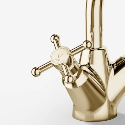 Hassel&Teudt HHV102 - Håndvaskarmatur, Poleret Messing Natur