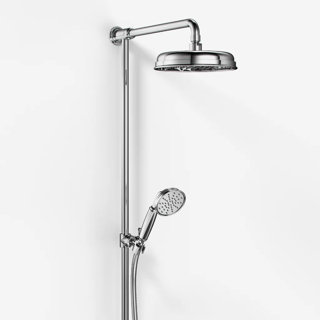 Hassel&Teudt HBR800 S01 - Brusestangssæt m/Ø21 cm. Rain DeLuxe m/EasyClean, Krom