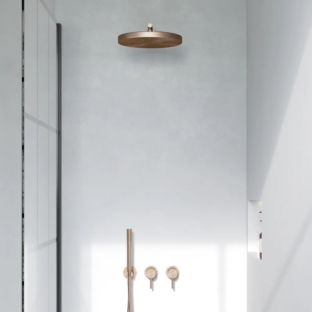 Semplice SBR801 S02 - Brusesæt, Ø28 cm, Væg, PVD Børstet Kobber