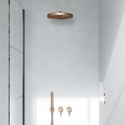 Semplice SBR801 S02 - Brusesæt, Ø28 cm, Væg, PVD Børstet Kobber
