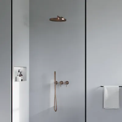 Semplice SBR801 S02 - Brusesæt, Ø28 cm, Væg, PVD Børstet Kobber