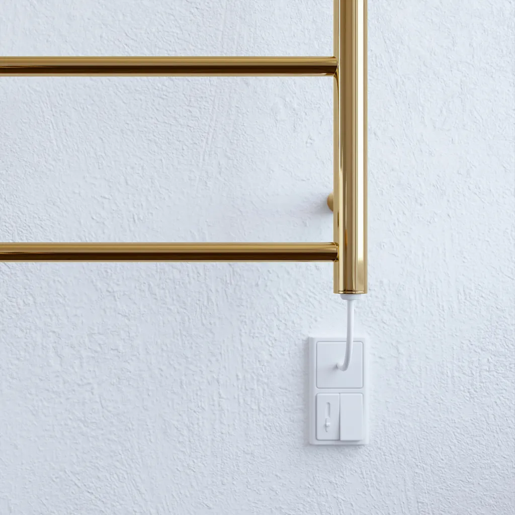 Pulcher Minimalism PM64 - El-håndklædetørrer, 50 x 64h cm, PVD Messing
