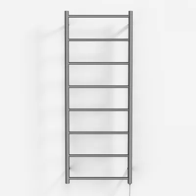 Pulcher Minimalism PM128 - El-håndklædetørrer, 50 x 128h cm, Børstet Rustfrit Stål
