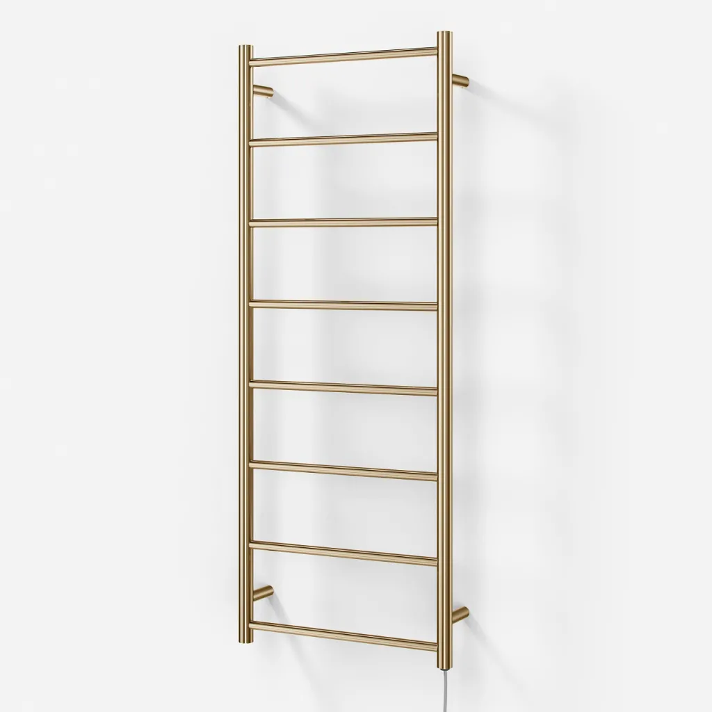 Pulcher Minimalism PM128 - El-håndklædetørrer, 50 x 128h cm, PVD Poleret Messing