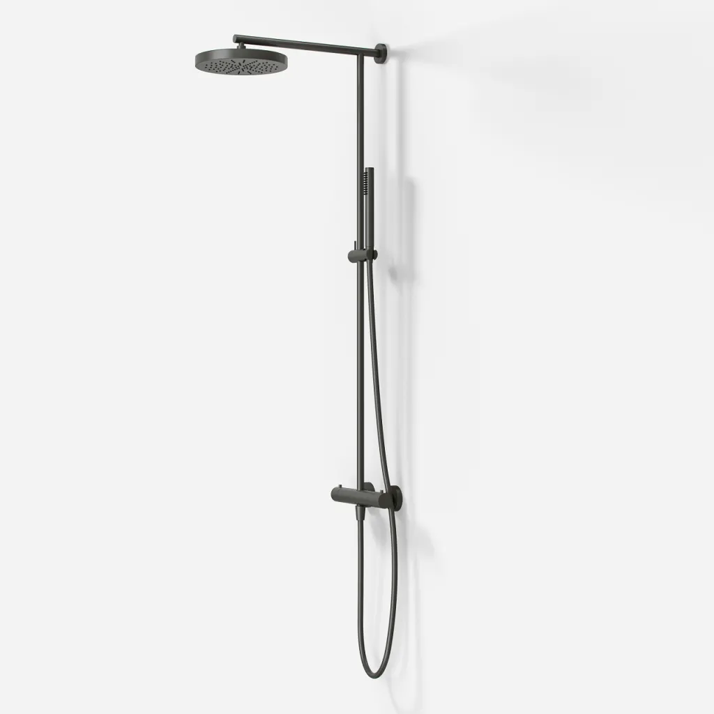 Semplice SRL10 - Termostatsæt, XL Rain DeLux Ø24 m/EasyClean, PVD Matt Gun metal